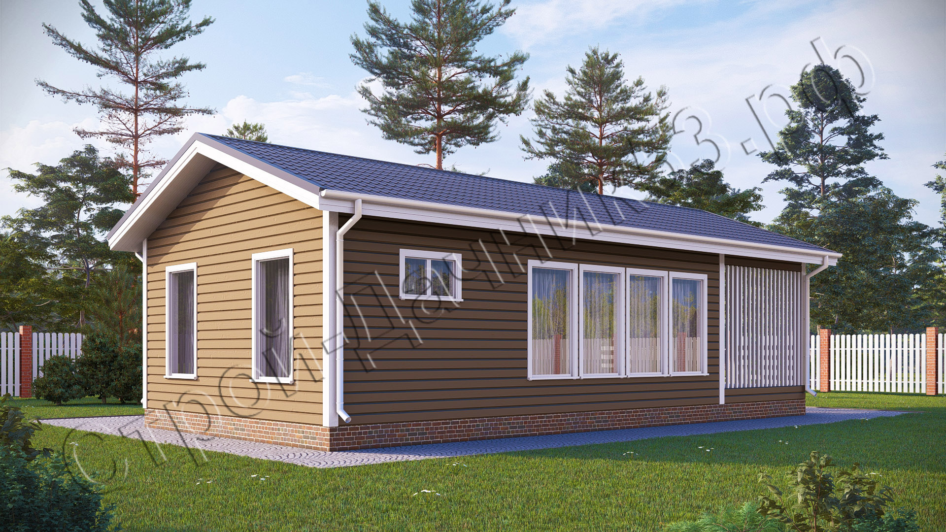 Проект каркасно-щитового дома Д–35